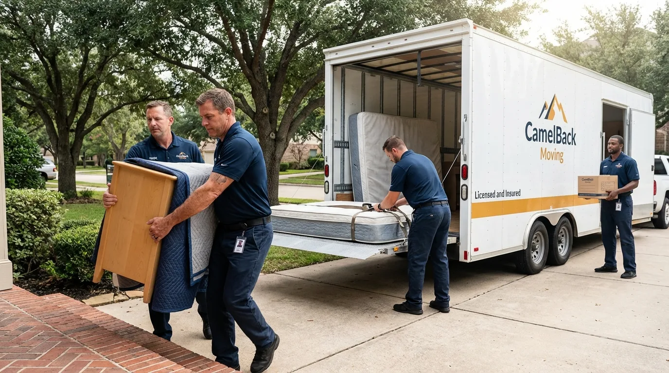 Crew loading residential truck for cross-state move from Westfield Center, OH